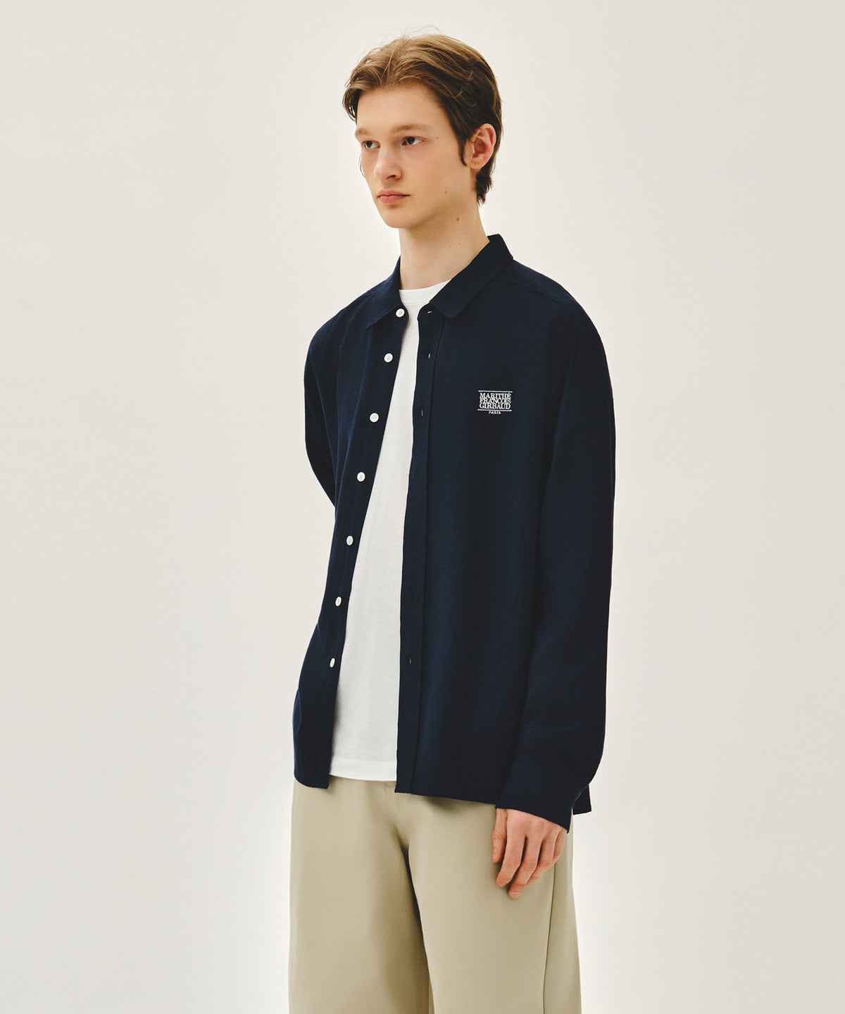 Marithe & Francois Girbaud - Classic Logo Linen Shirt (Navy) product image 2 | TRAB K-Fashion Australia
