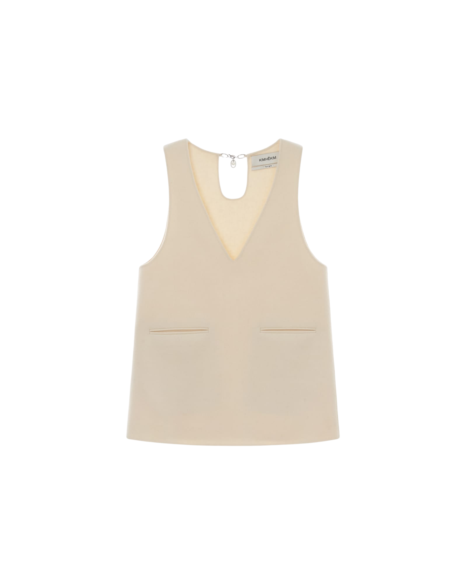 Kimhe Kim - Double Faced Chain Embellishment Sleeveless Vest (Cream) product image 10 | TRAB K-Fashion Australia