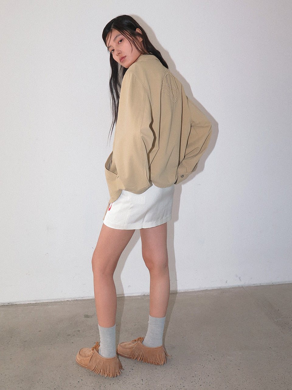 Kijun - Orbit Patch Jacket (Beige) product image 8 | TRAB K-Fashion Australia