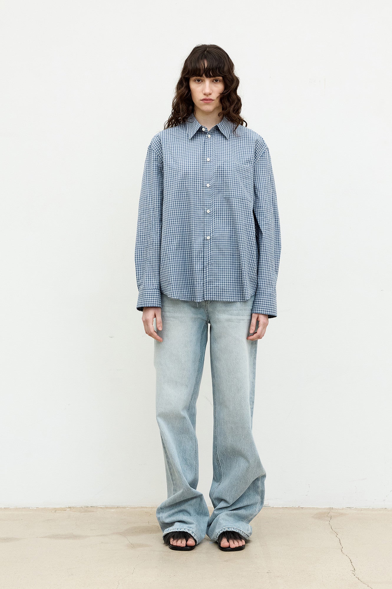 Coor - Cut-Off Alternative Check Shirt (Blue) product image 2 | TRAB K-Fashion Australia