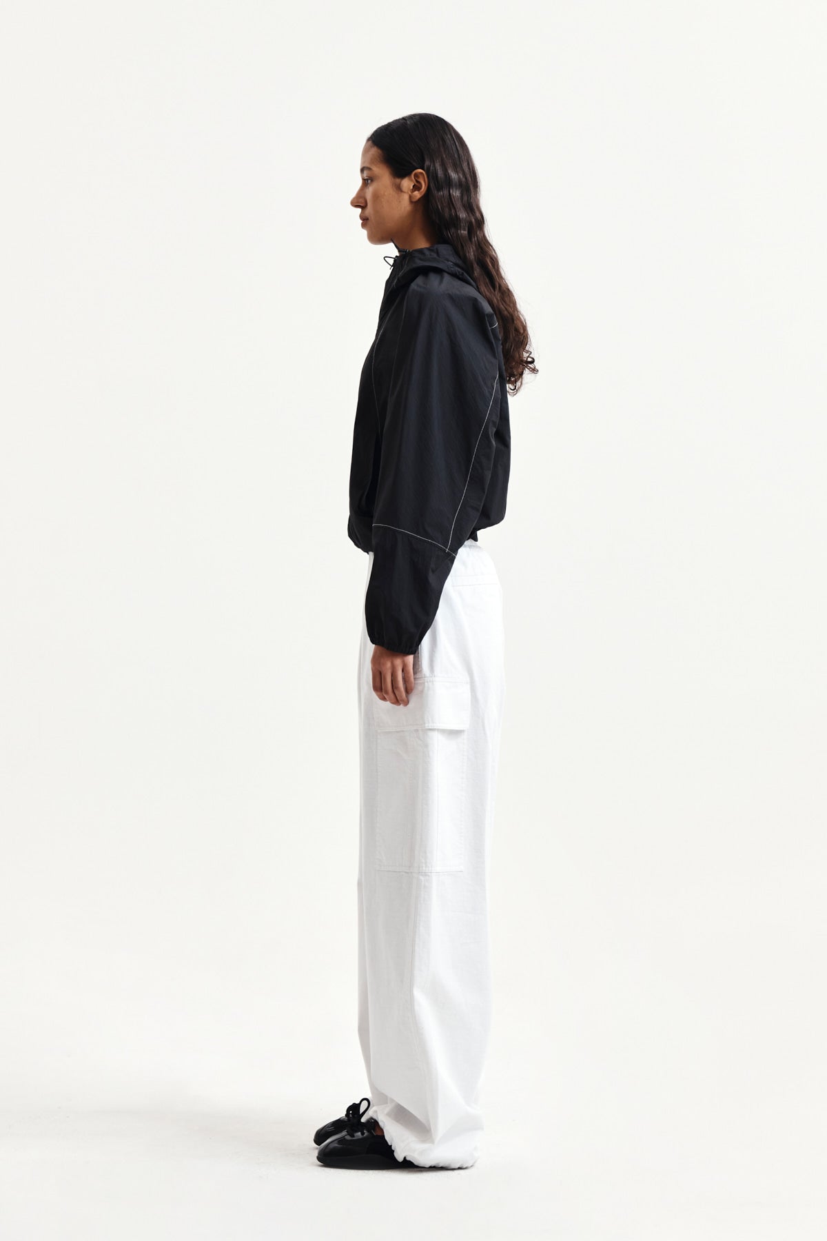 Matin Kim - Drawstring Hem Cargo Pants (Ivory) product image 6 | TRAB K-Fashion Australia