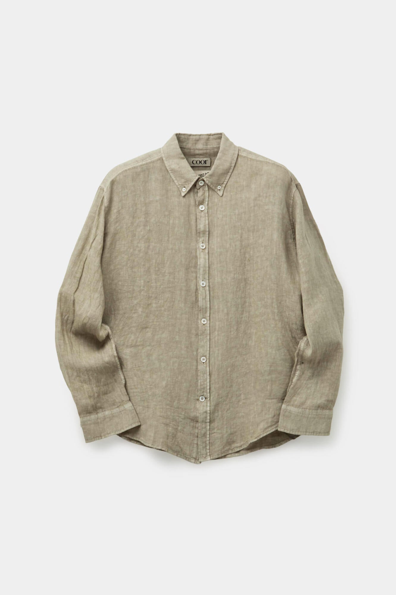 Coor - Linen Dyed Oversized Shirt (Washed Sand Beige) product image 1 | TRAB K-Fashion Australia