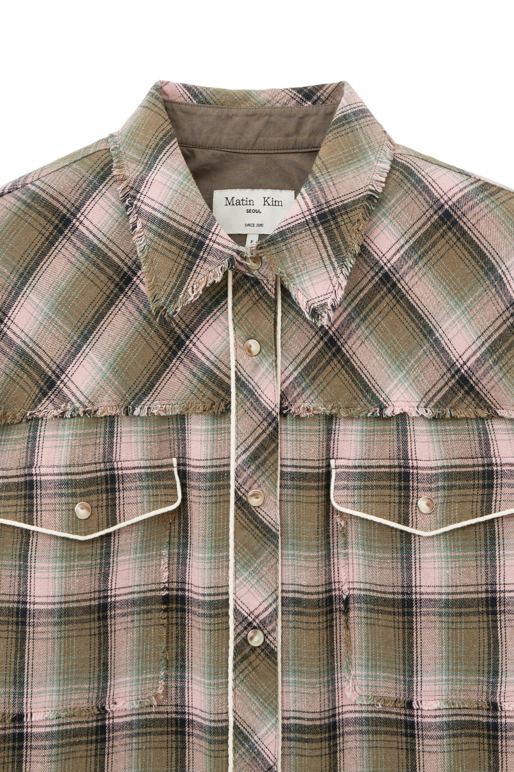 Matin Kim - Check Flannel Pocket Shirt (Pink) product image 3 | TRAB K-Fashion Australia