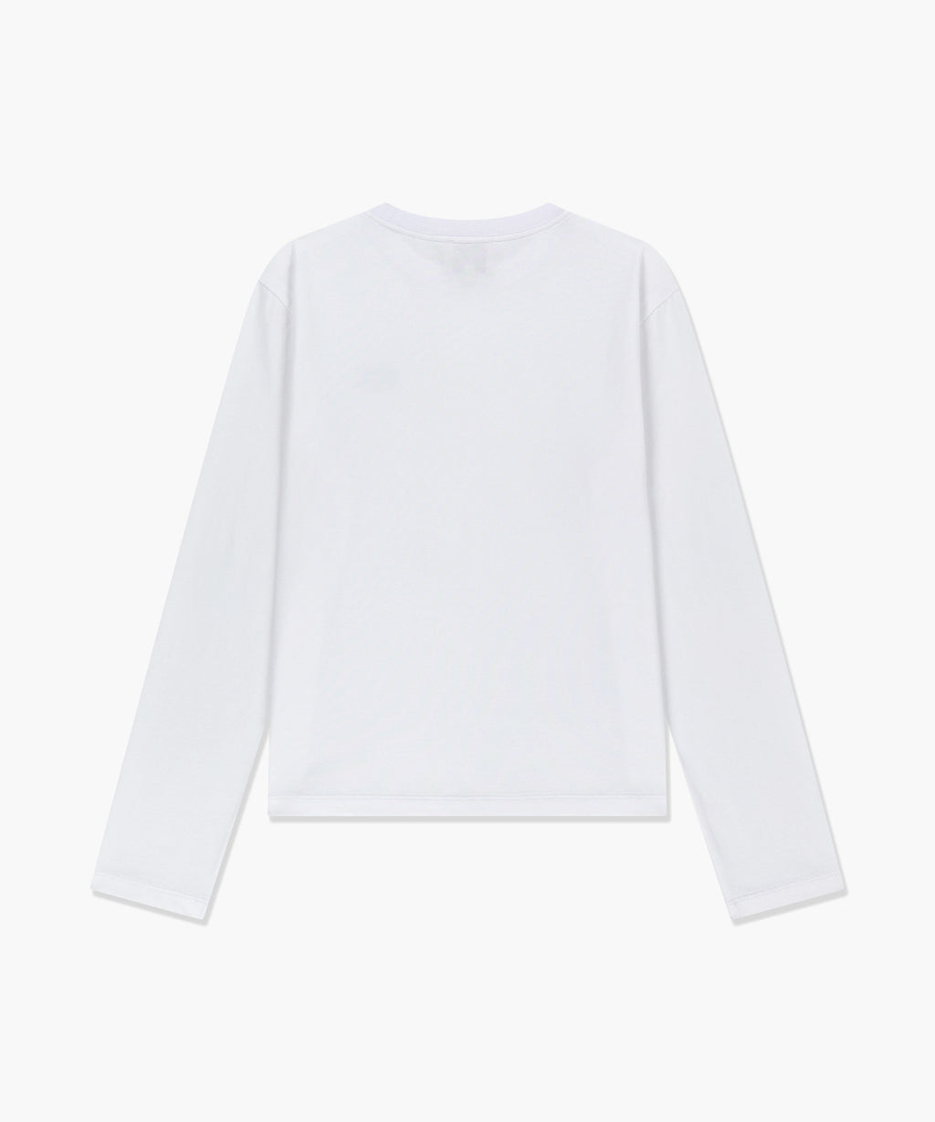Marithe & Francois Girbaud - Small Classic Logo Long Sleeve Tee (White) product image 6 | TRAB K-Fashion Australia
