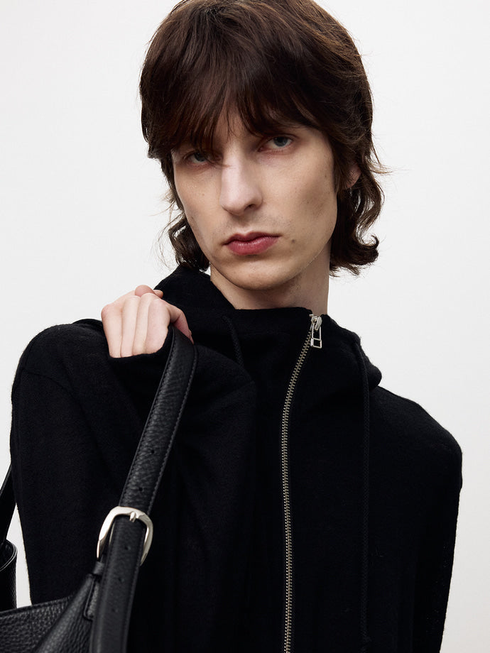 Tonywack - Light Wool Hooded Zip Jacket (Black) product image 1 | TRAB K-Fashion Australia