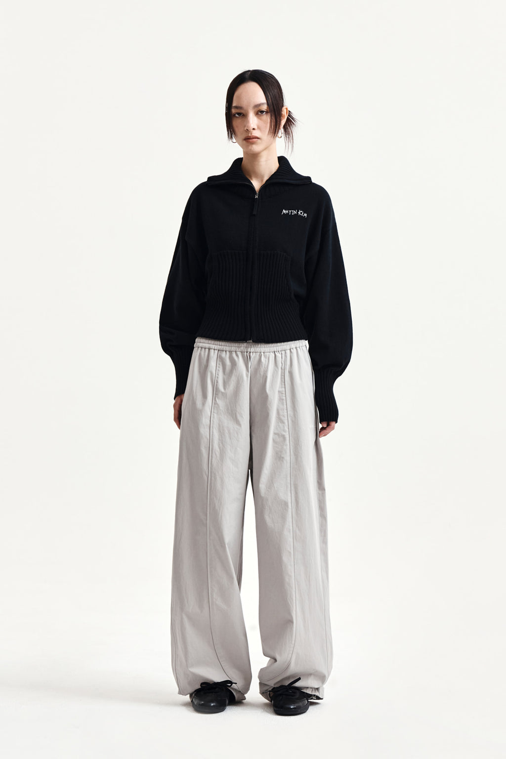 Matin Kim - Multi Panel Wide Pants (Light Grey) product image 9 | TRAB K-Fashion Australia
