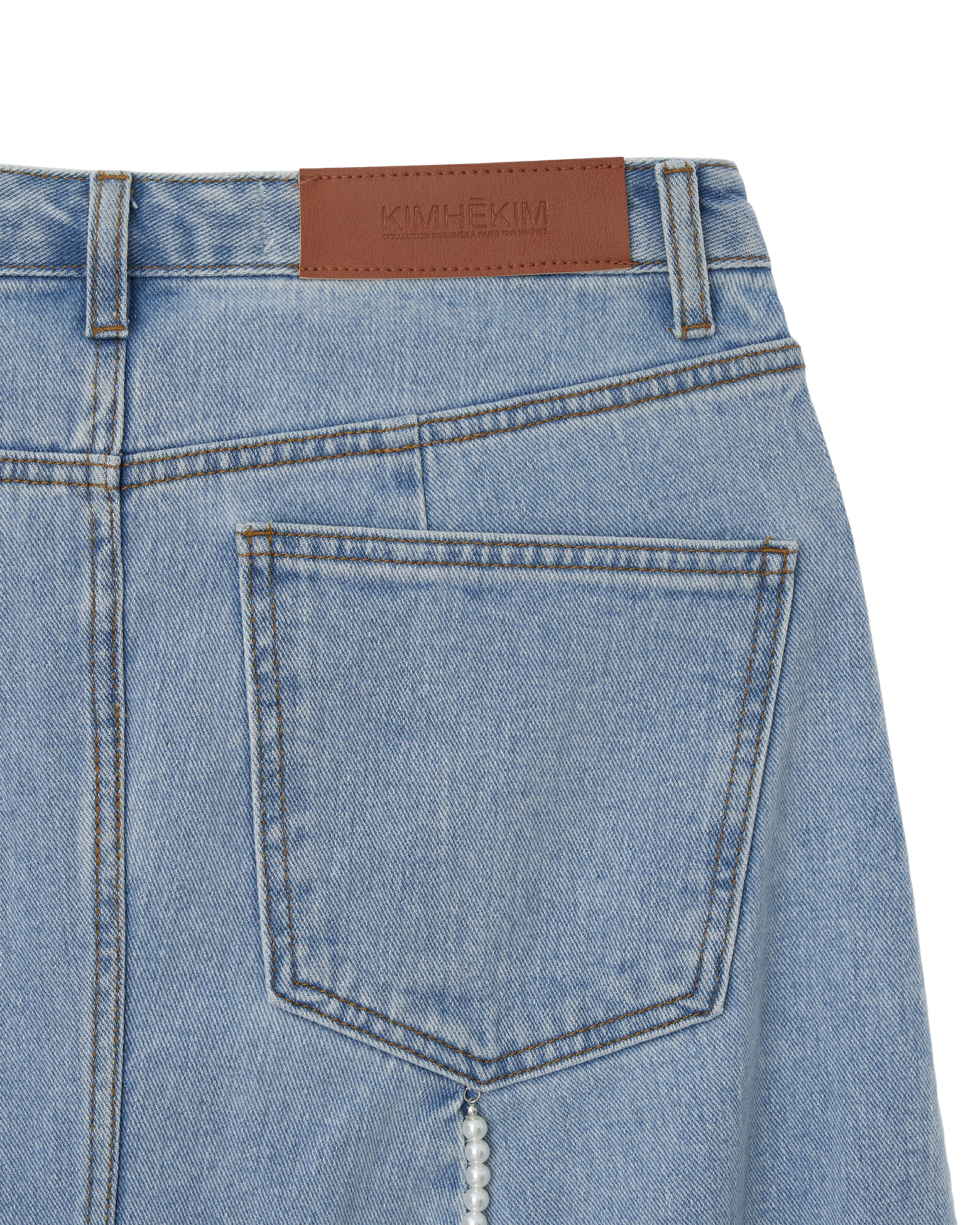 Kimhe Kim - Pearl Embellished Jeans (Sky Blue) product image 14 | TRAB K-Fashion Australia