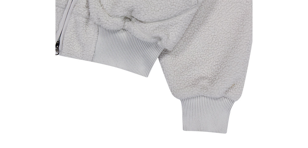 Coyseio - Round Collar Fleece Jacket (Light Grey) product image 9 | TRAB K-Fashion Australia