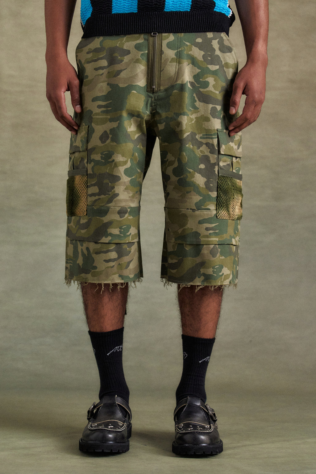 Andersson Bell - Depot Camouflage Cargo Shorts (Khaki) product image 8 | TRAB K-Fashion Australia