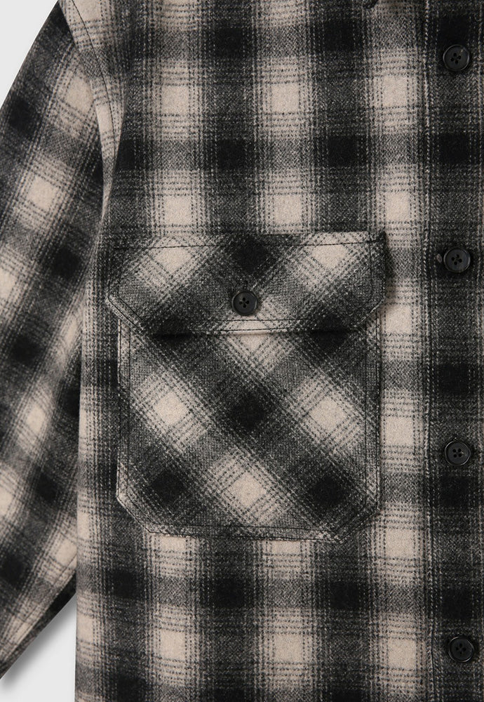 Tonywack - Ombré Wool Check Shirt (Black/Ecru) product image 10 | TRAB K-Fashion Australia