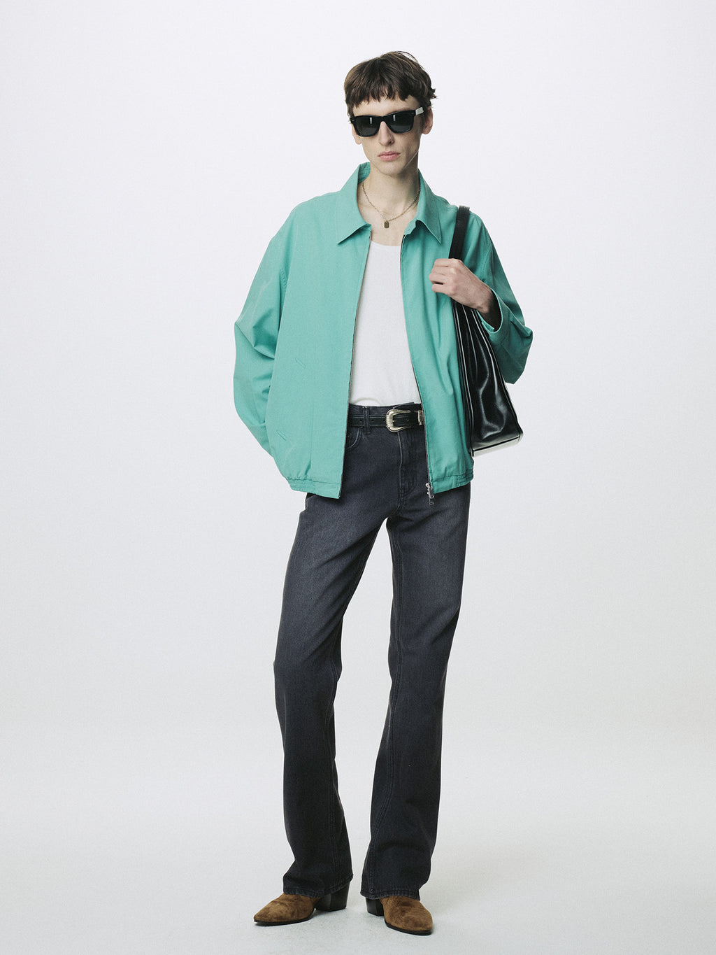 Tonywack - Flared-Leg Distressed Denim Jeans (Washed Black) product image 3 | TRAB K-Fashion Australia