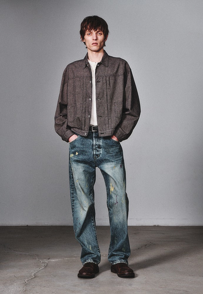 Art if acts - Painted Regular 5P Denim Pants (Used Indigo) product image 1 | TRAB K-Fashion Australia