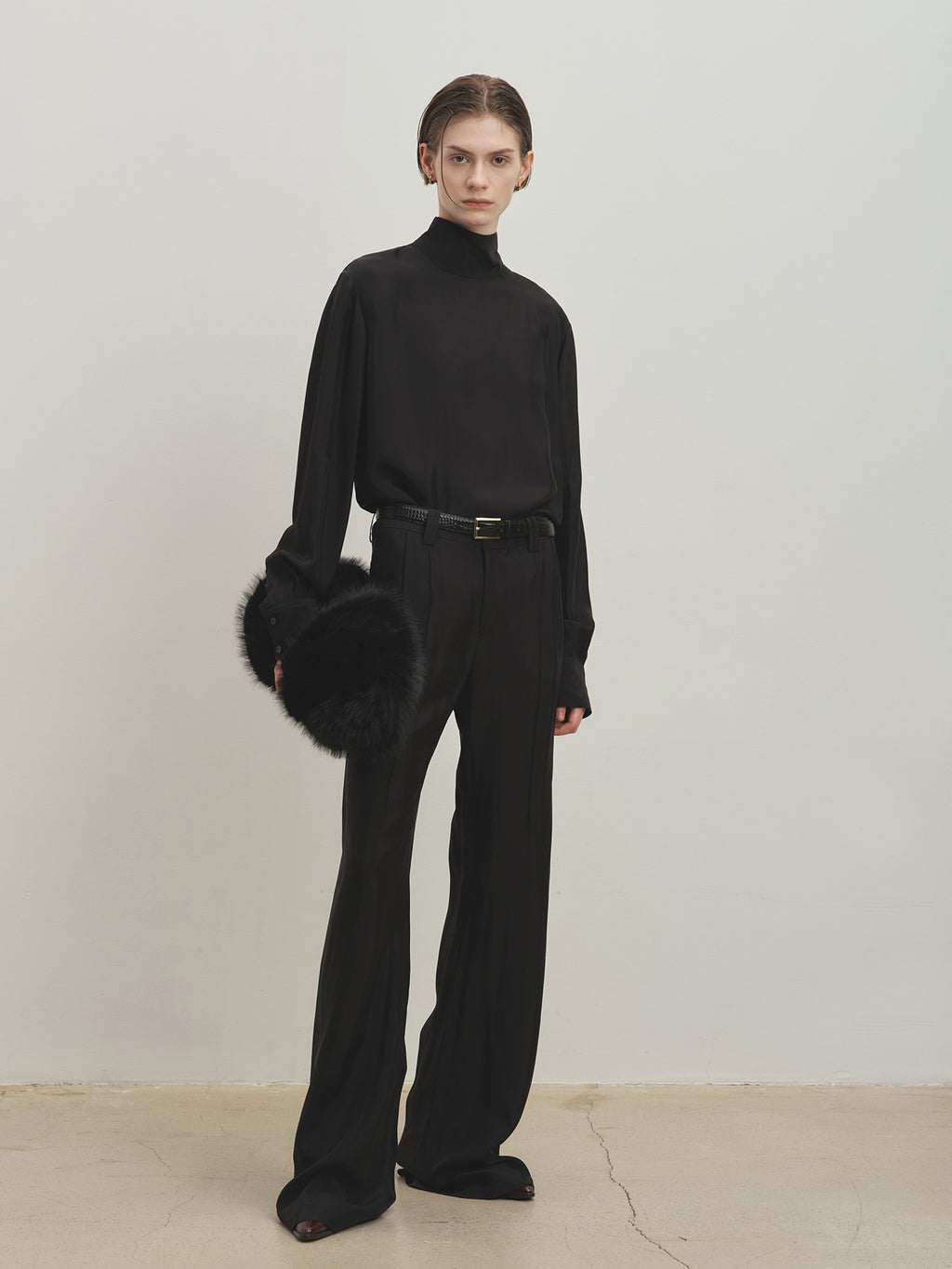 Tonywack - Liquid Flared Tailored Trousers (Black) product image 1 | TRAB K-Fashion Australia