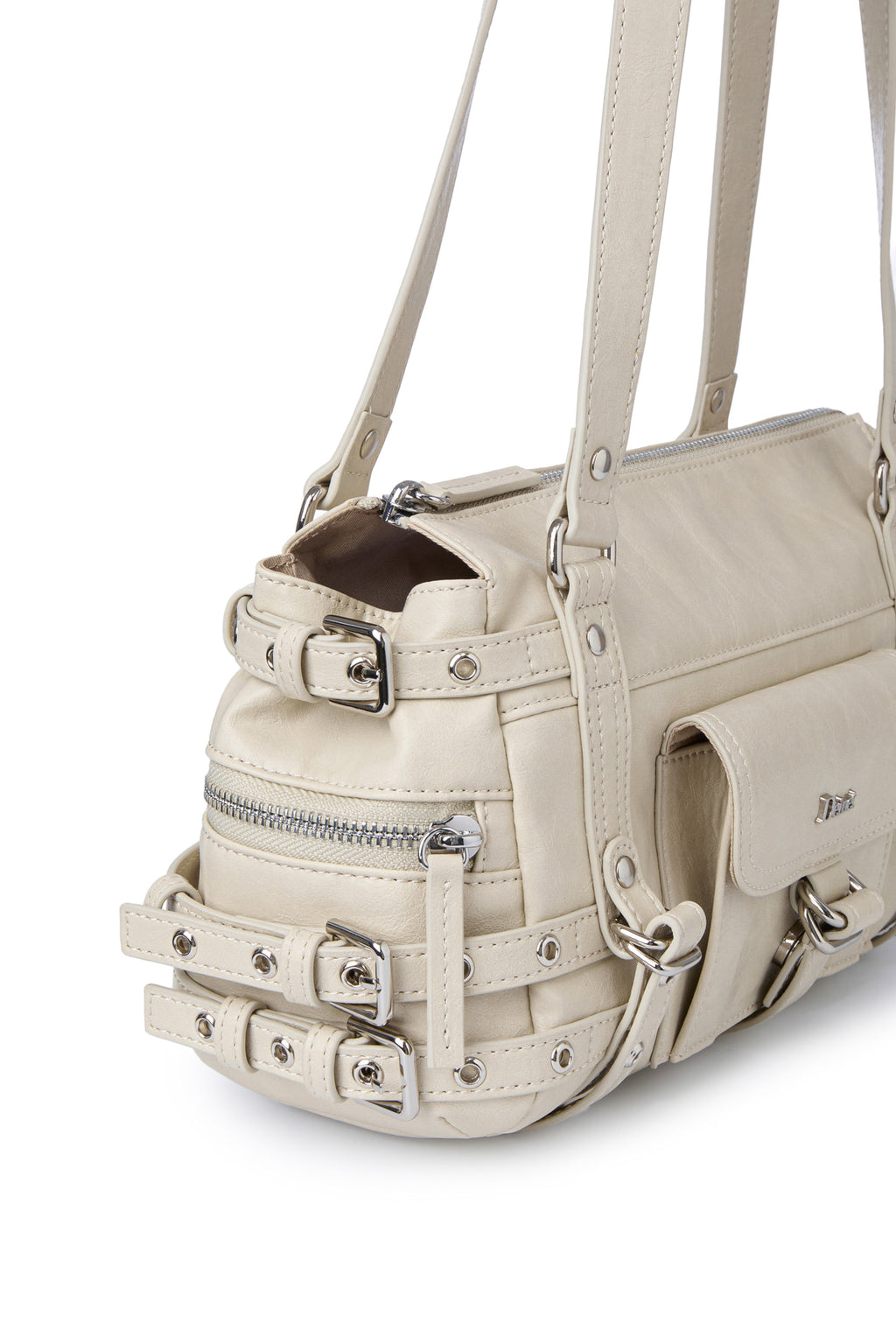 Deinet - Belted Pocket Mini Shoulder Bag (Beige) product image 5 | TRAB K-Fashion Australia