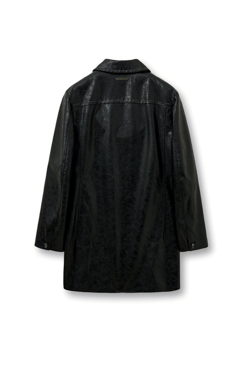 Matin Kim - Faux Leather Half Double Jacket (Black) product image 2 | TRAB K-Fashion Australia