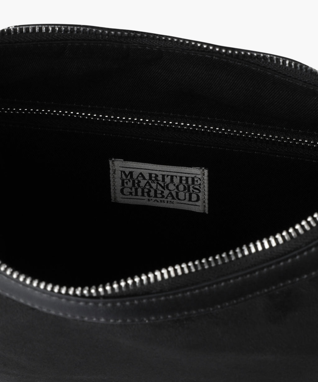 Marithe & Francois Girbaud - Classic Logo Round Suede Shoulder Bag (Black) product image 5 | TRAB K-Fashion Australia