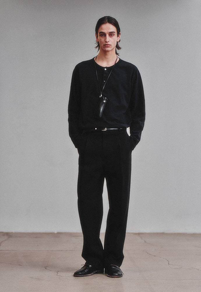 Art if acts - Garment Dyed Henley Long Sleeve (Black) product image 1 | TRAB K-Fashion Australia