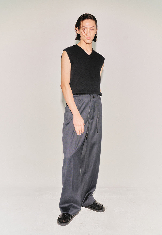 Tonywack - High-Density Wool Drawstring Wide Trousers (Grey) product image 1 | TRAB K-Fashion Australia