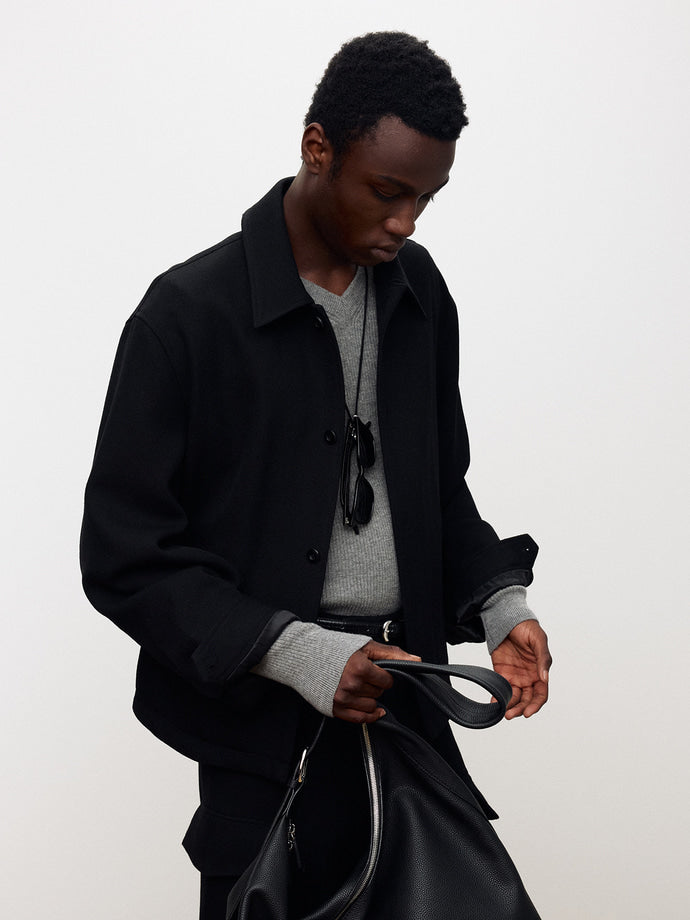Tonywack - Textured Wool Shirt Blouson (Black) product image 7 | TRAB K-Fashion Australia