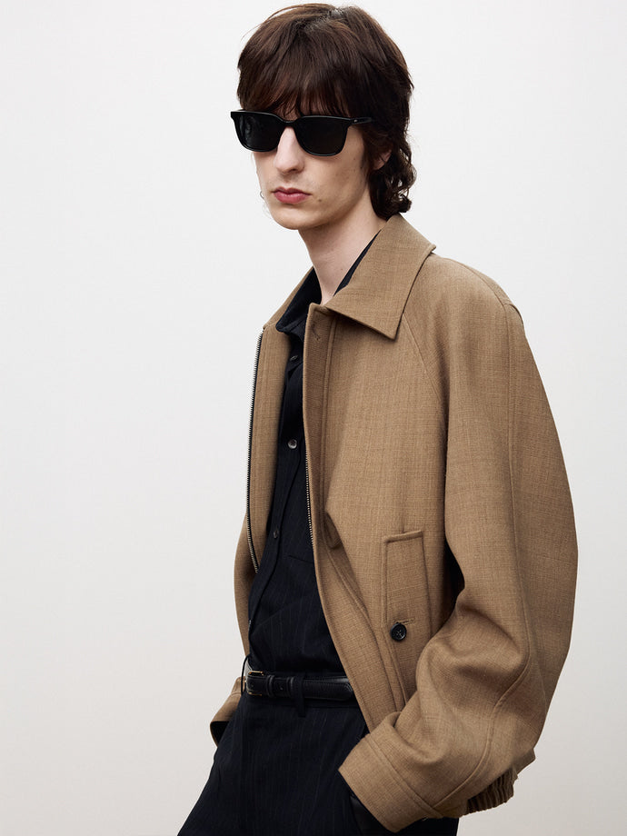 Tonywack - Melange Wool Oversized Blouson (Melange Camel) product image 7 | TRAB K-Fashion Australia