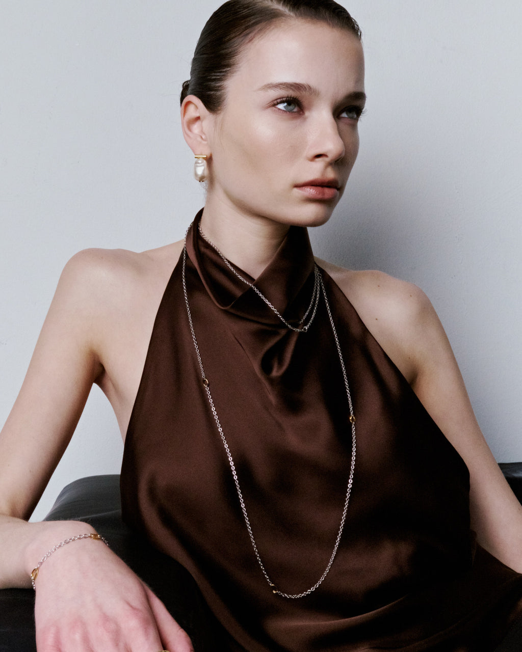 Numbering - Triple Coil Station Long Necklace #6816 product image 3 | TRAB K-Fashion Australia