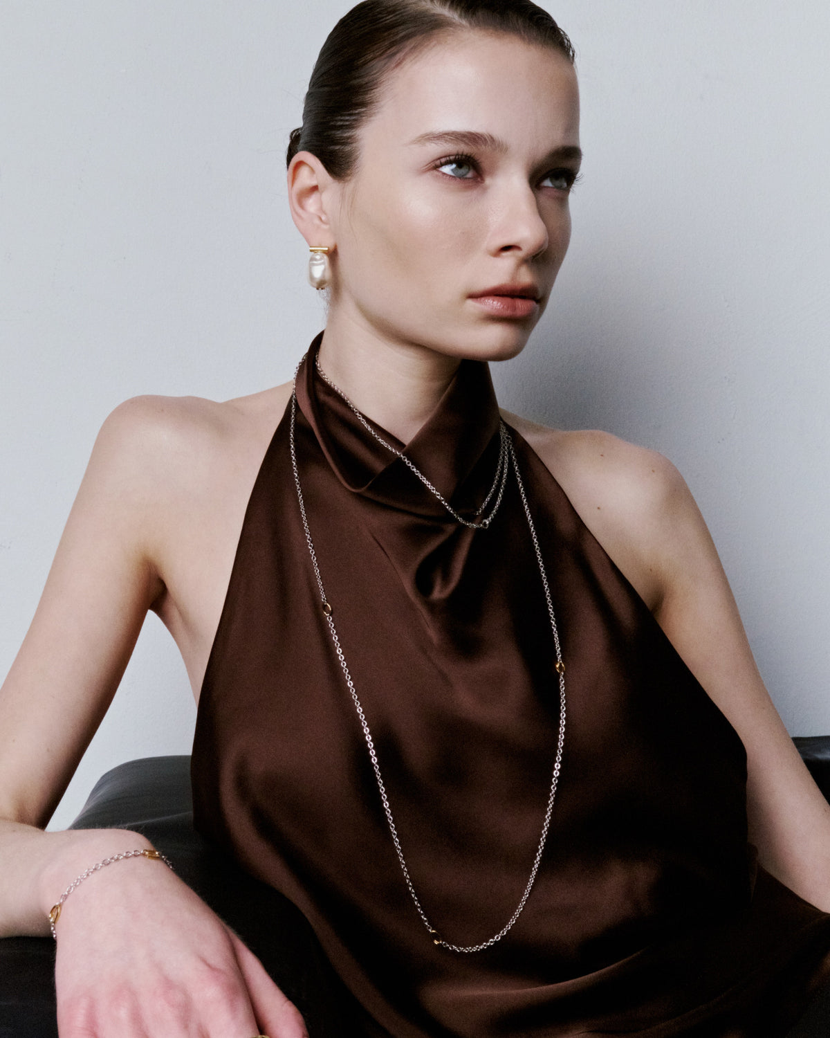 Numbering - Triple Coil Station Long Necklace #6816 product image 3 | TRAB K-Fashion Australia