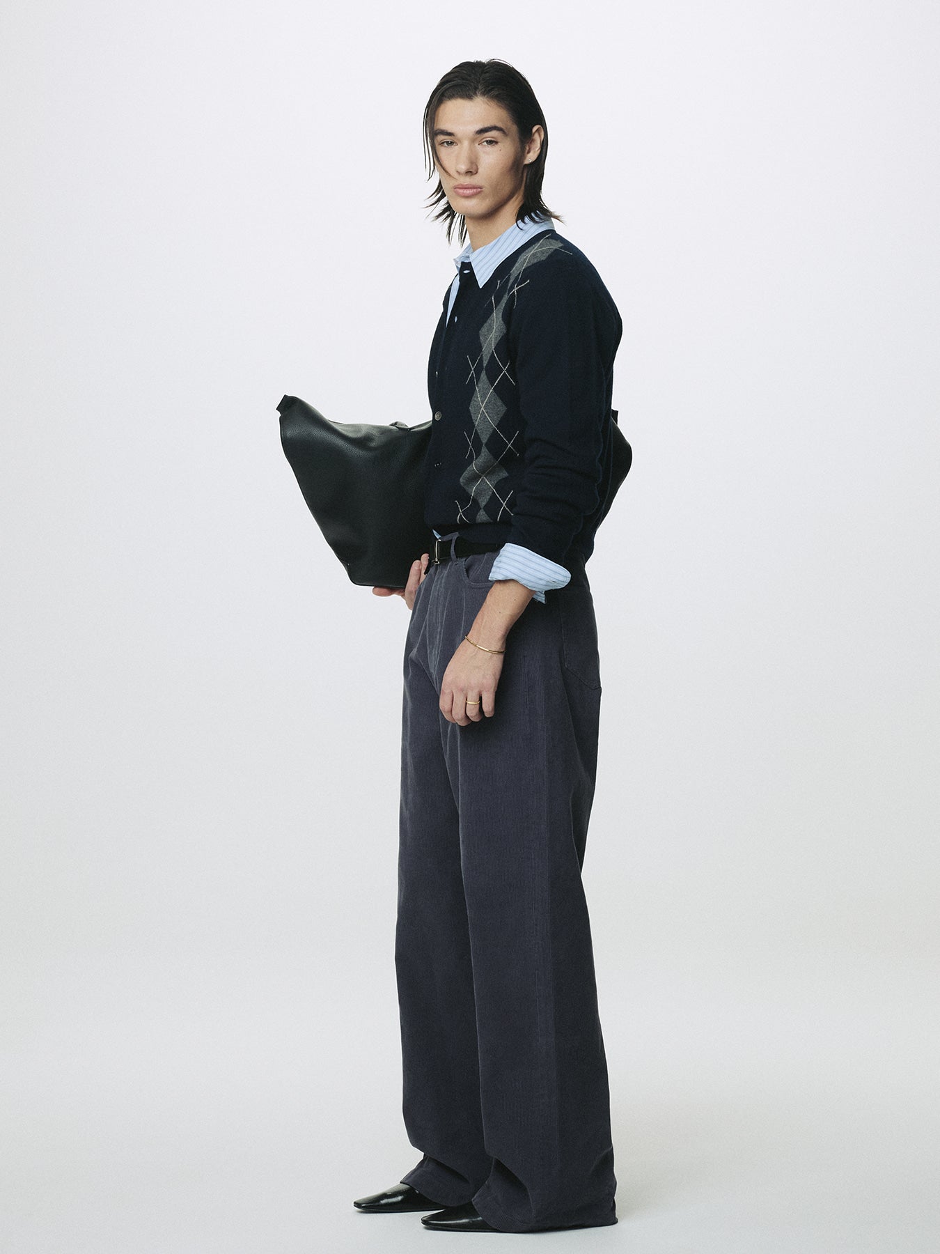 Tonywack - Washed Corduroy Wide-Leg Pants (Purple Navy) product image 3 | TRAB K-Fashion Australia