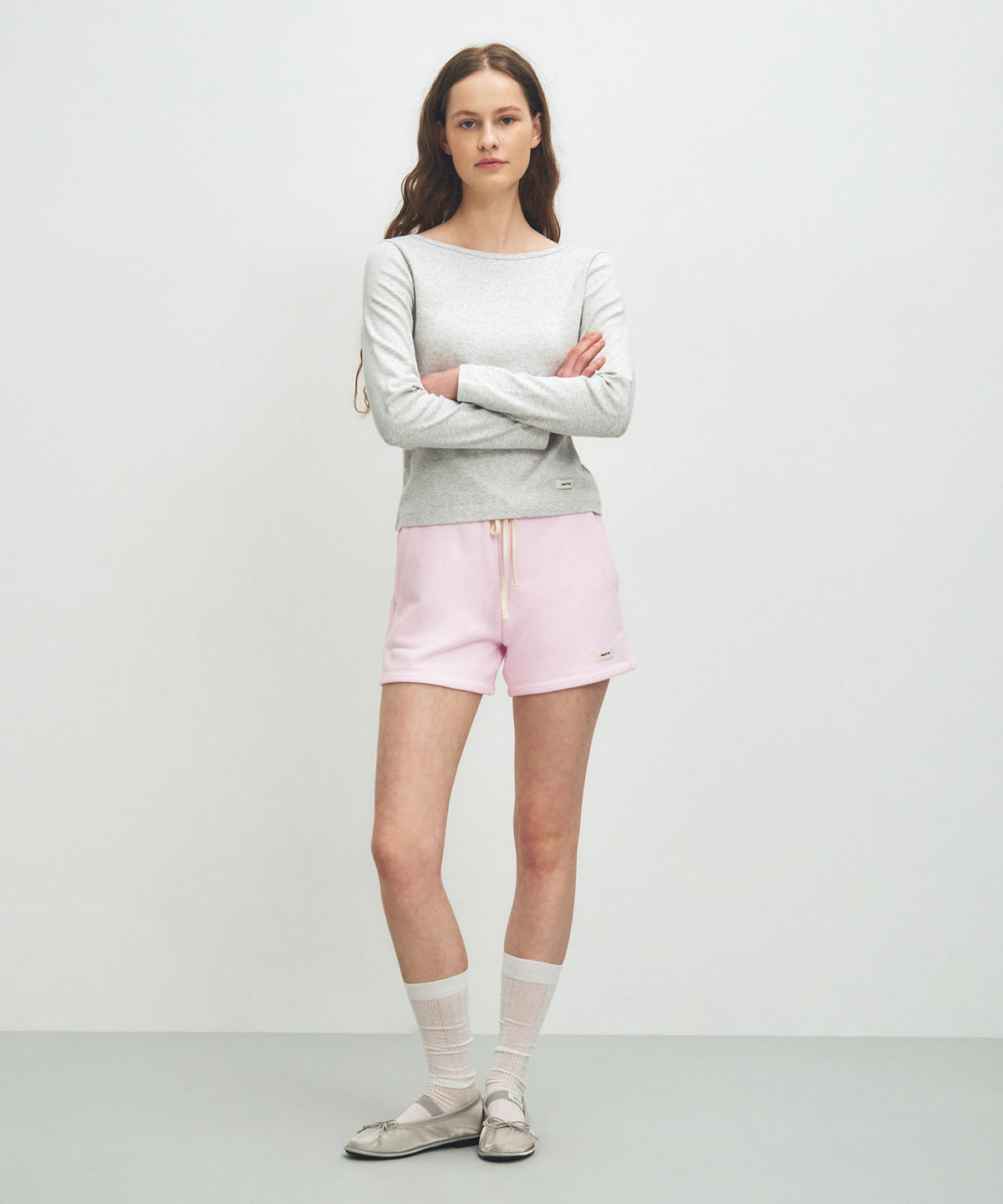 Marithe & Francois Girbaud - Basic Scoop Back Long Sleeve (Light Heather Gray) product image 5 | TRAB K-Fashion Australia