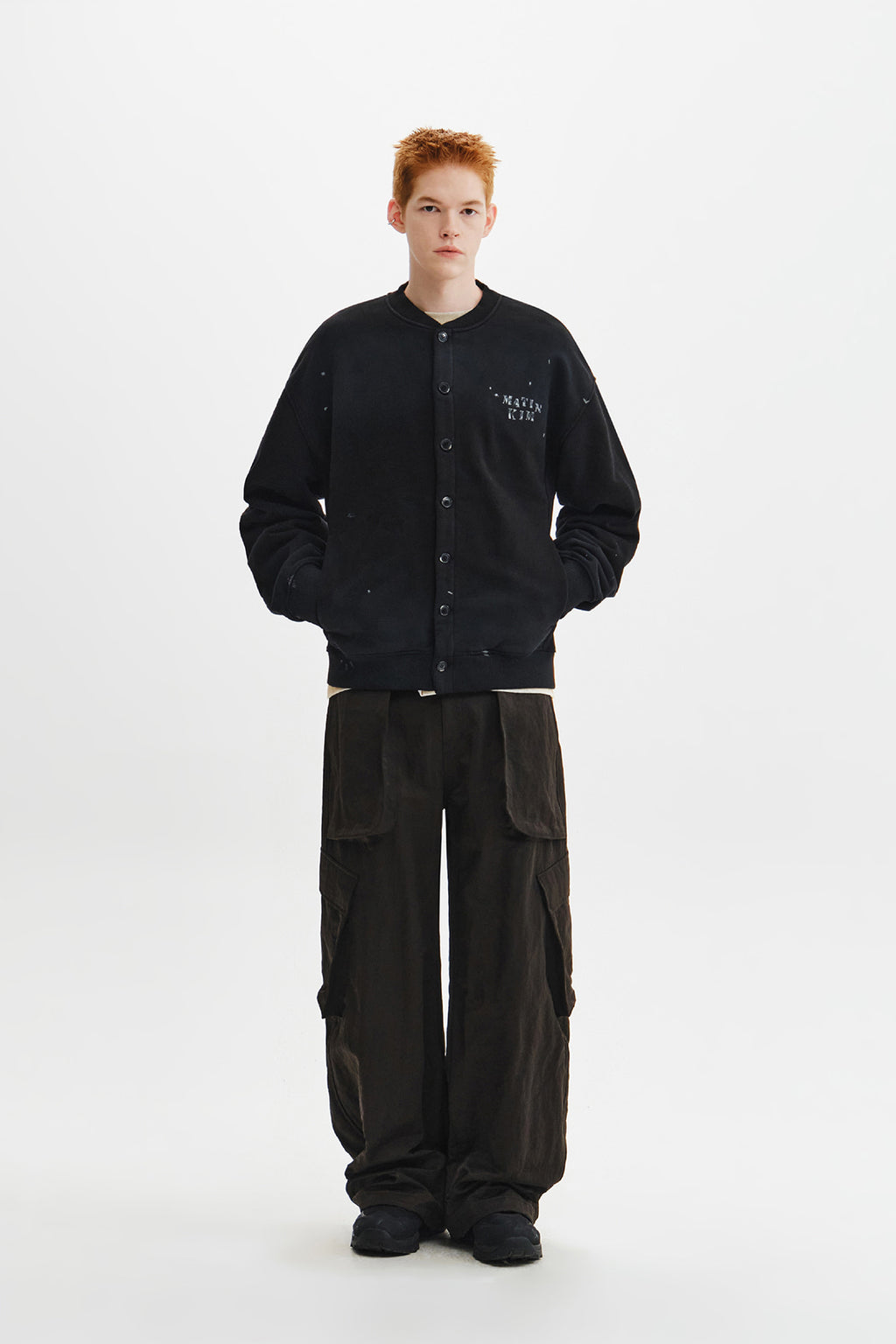 Matin Kim - Dusty Washed Button Up Jumper (Black) product image 11 | TRAB K-Fashion Australia