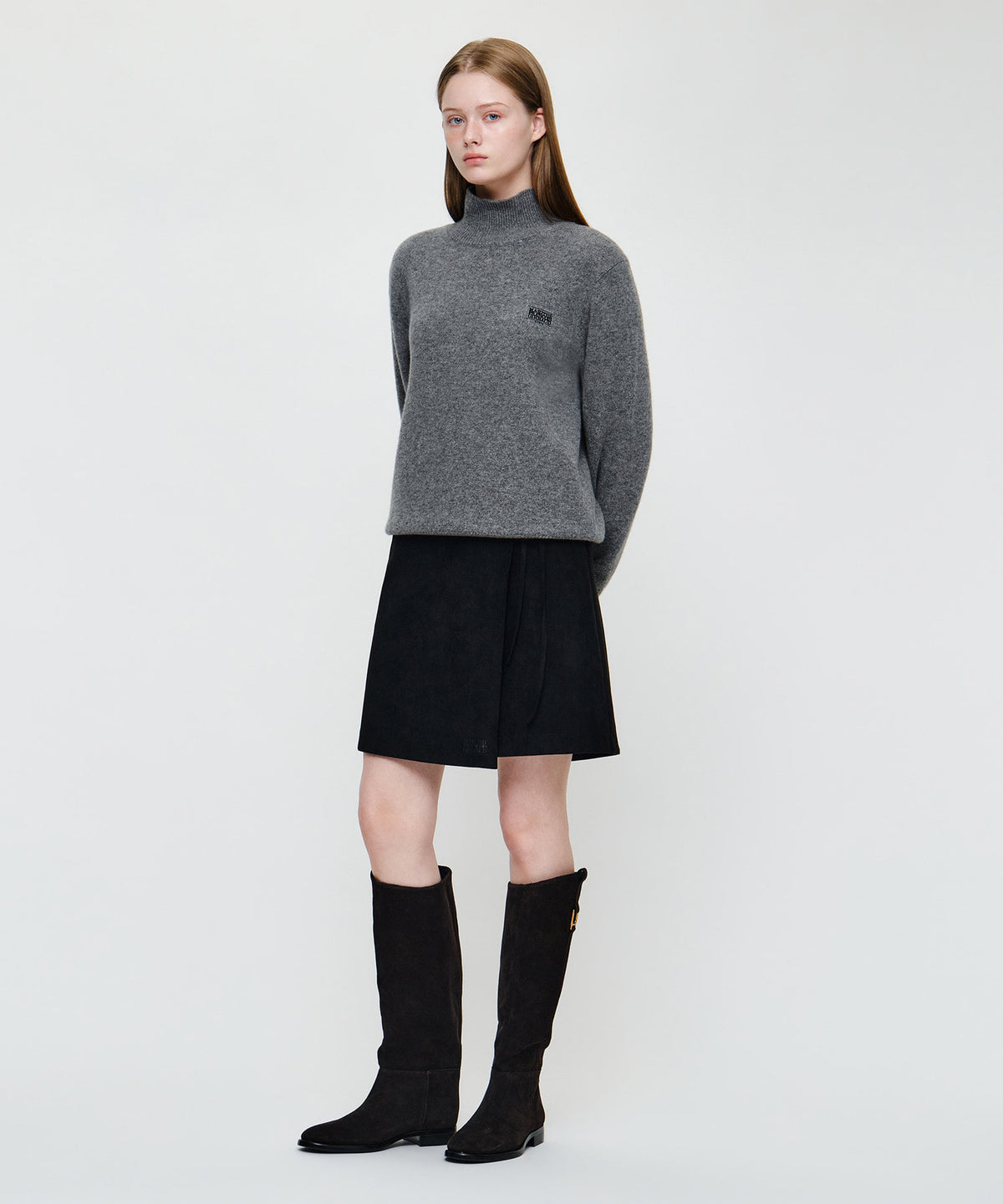 Marithe & Francois Girbaud - Suede Wrap Skirt (Black) product image 3 | TRAB K-Fashion Australia