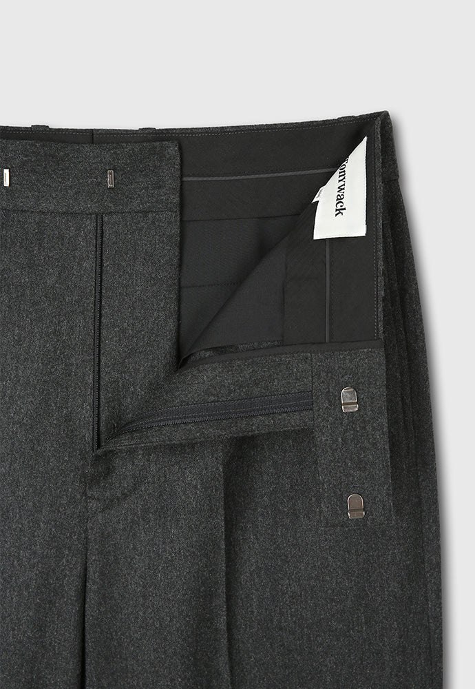 Tonywack - Wool And Cashmere Wide-Leg Trousers (Charcoal) product image 8 | TRAB K-Fashion Australia