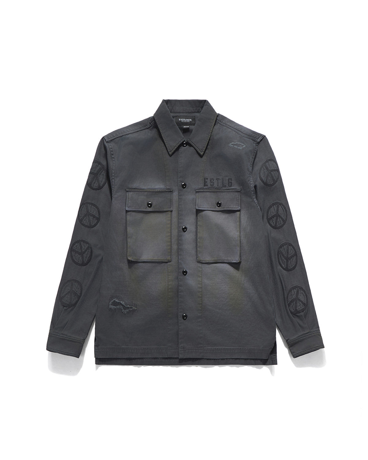 Eastlogue - Peace Symbol Damage Shirts (Vintage Charcoal) product image 6 | TRAB K-Fashion Australia
