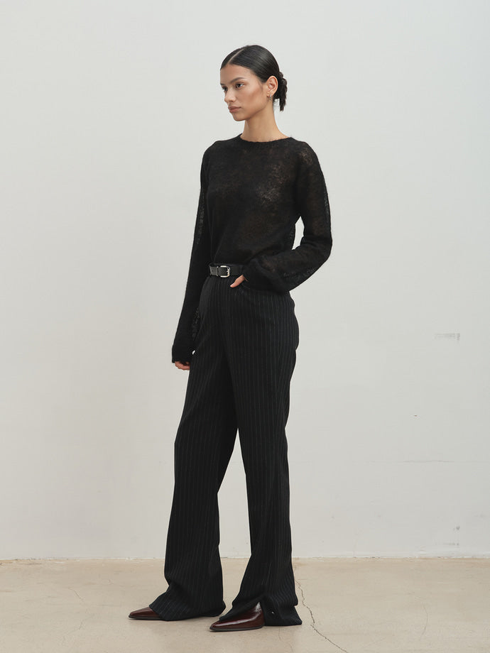 Tonywack - Striped Wool Flared Trousers (Black Stripe) product image 3 | TRAB K-Fashion Australia