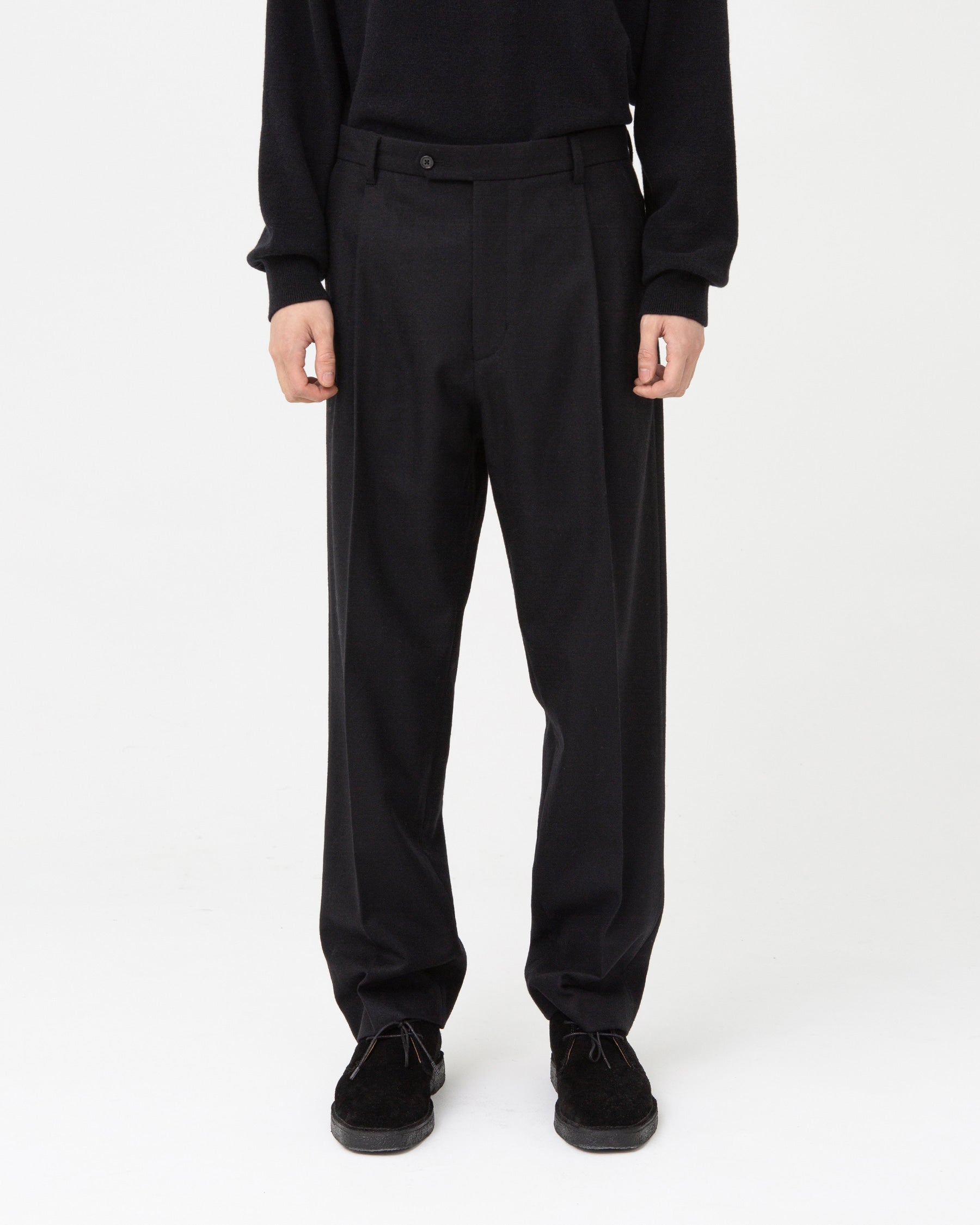 Brownyard - Pure Wool One Tuck Trouser (Black) product image 1 | TRAB K-Fashion Australia