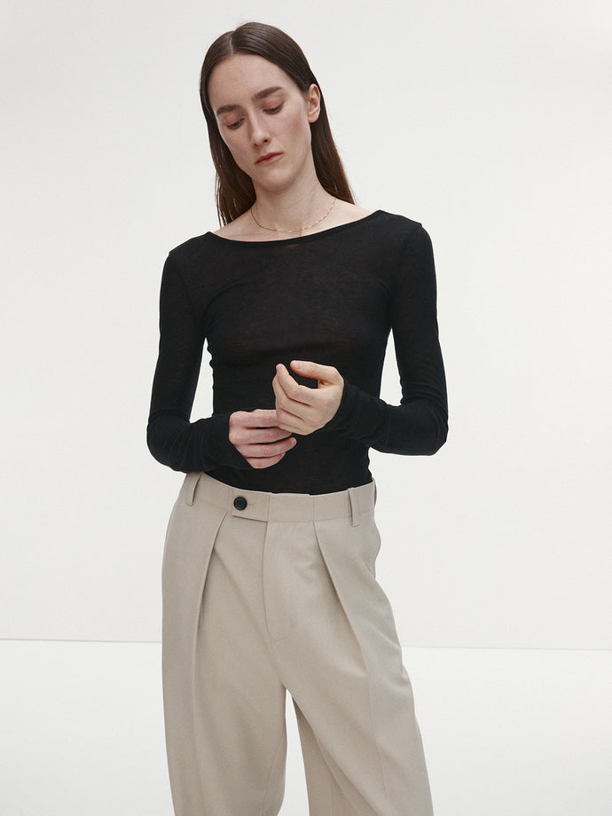 Tonywack - Low Back Long Sleeve T-Shirt (Black) product image 5 | TRAB K-Fashion Australia