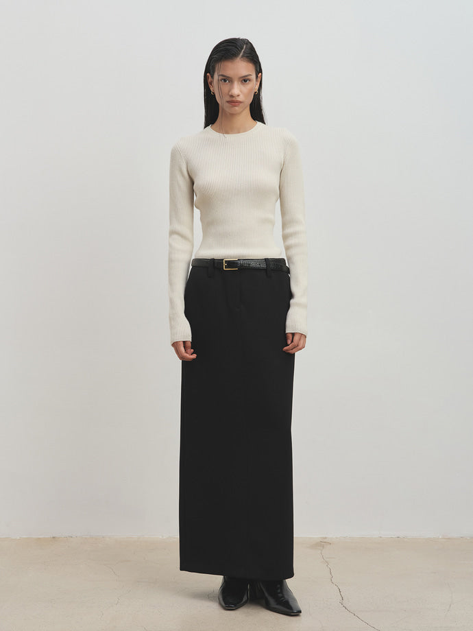 Tonywack - Super Fine Wool Ribbed Sweater (Ivory) product image 1 | TRAB K-Fashion Australia