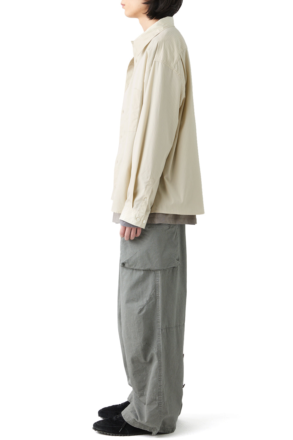 Hatchingroom - Crop Shirt Giza x Supima Pin Stripe (Yellow/Blue) product image 8 | TRAB K-Fashion Australia