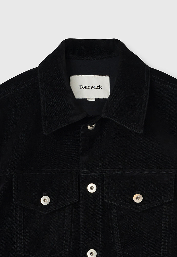 Tonywack - Velvet Denim Trucker Jacket (Black) product image 9 | TRAB K-Fashion Australia