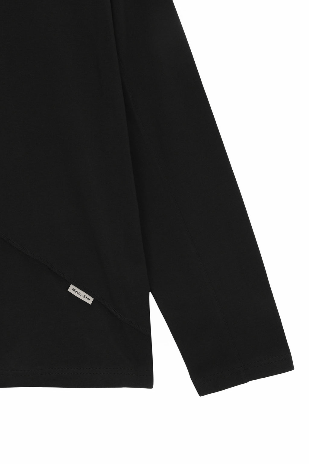 Matin Kim - Diagonal Overfit Long Sleeve Top (Black) product image 4 | TRAB K-Fashion Australia