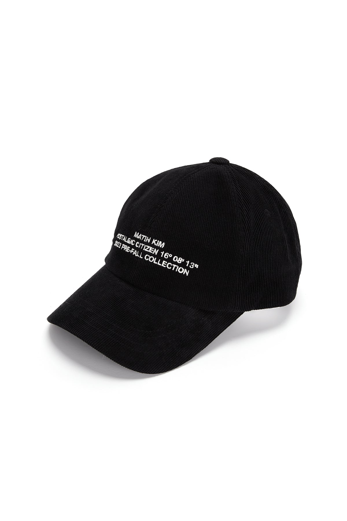 Matin Kim - Corduroy Lettering Ball Cap (Black) product image 4 | TRAB K-Fashion Australia