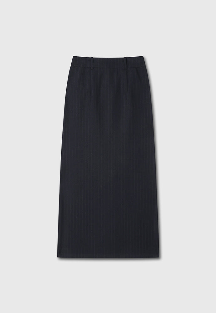 Tonywack - Virgin Wool Long Pencil Skirt (Navy Pinstripe) product image 6 | TRAB K-Fashion Australia