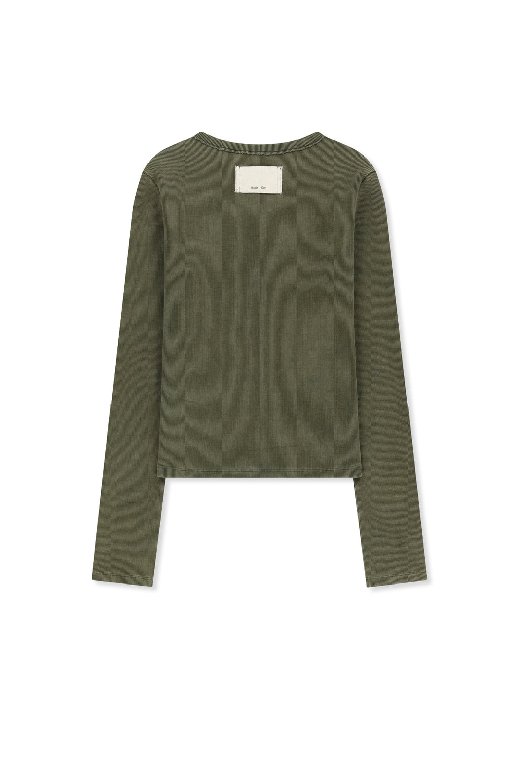 Matin Kim - Washed Rib Button Detail Top (Khaki) product image 2 | TRAB K-Fashion Australia