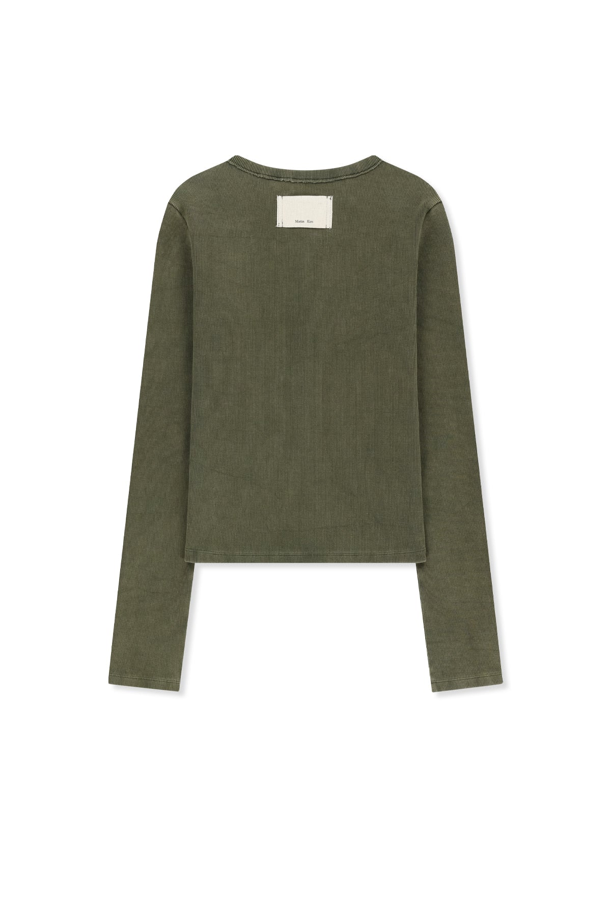 Matin Kim - Washed Rib Button Detail Top (Khaki) product image 2 | TRAB K-Fashion Australia