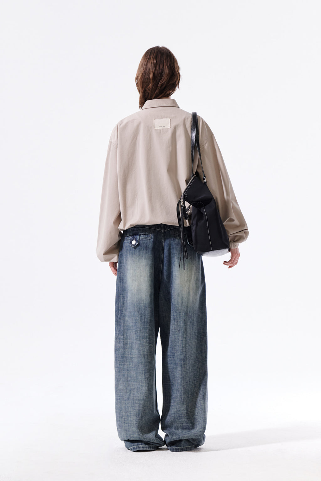 Matin Kim - Small Logo Cotton Zip Up Jumper (Light Beige) product image 8 | TRAB K-Fashion Australia