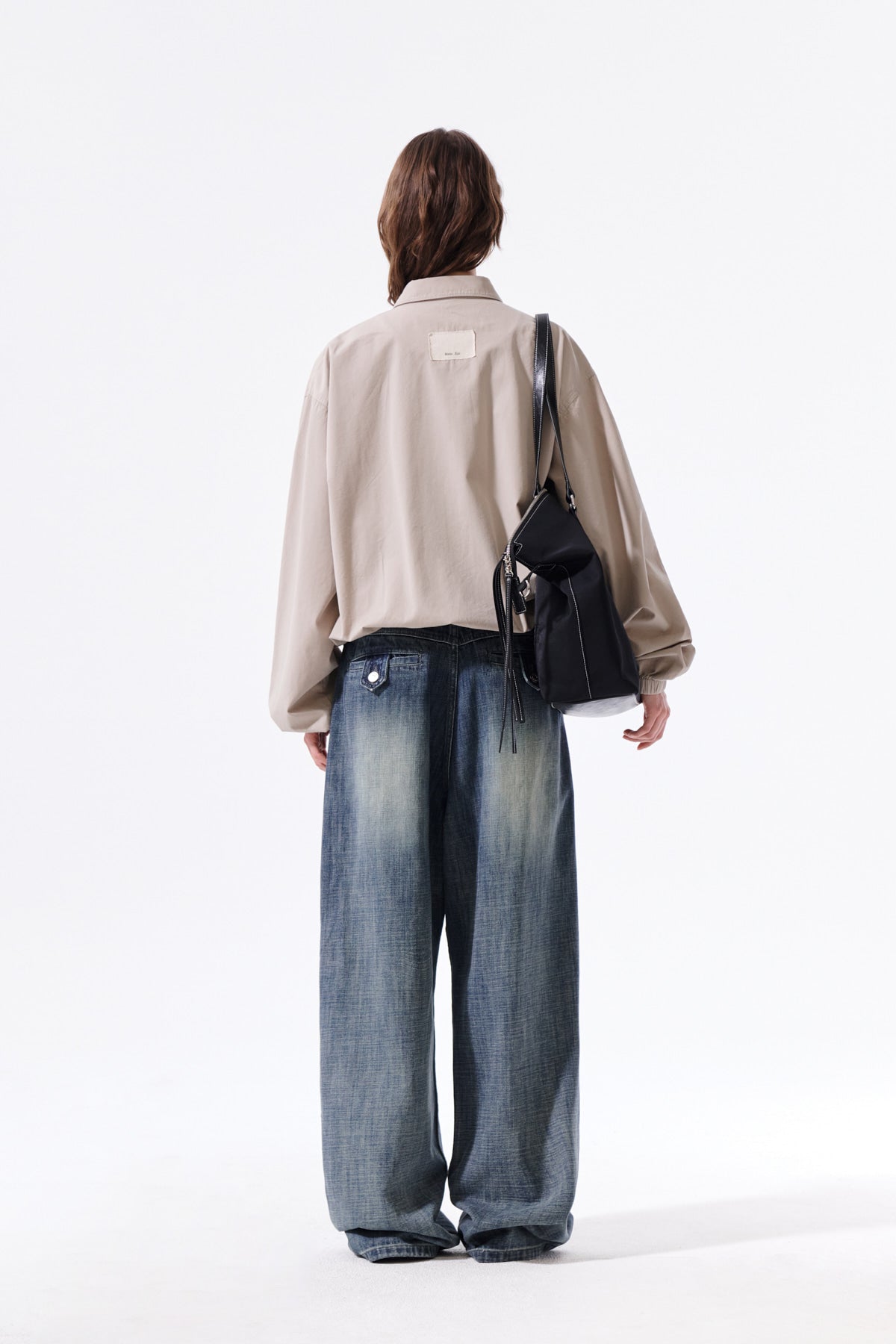 Matin Kim - Small Logo Cotton Zip Up Jumper (Light Beige) product image 8 | TRAB K-Fashion Australia