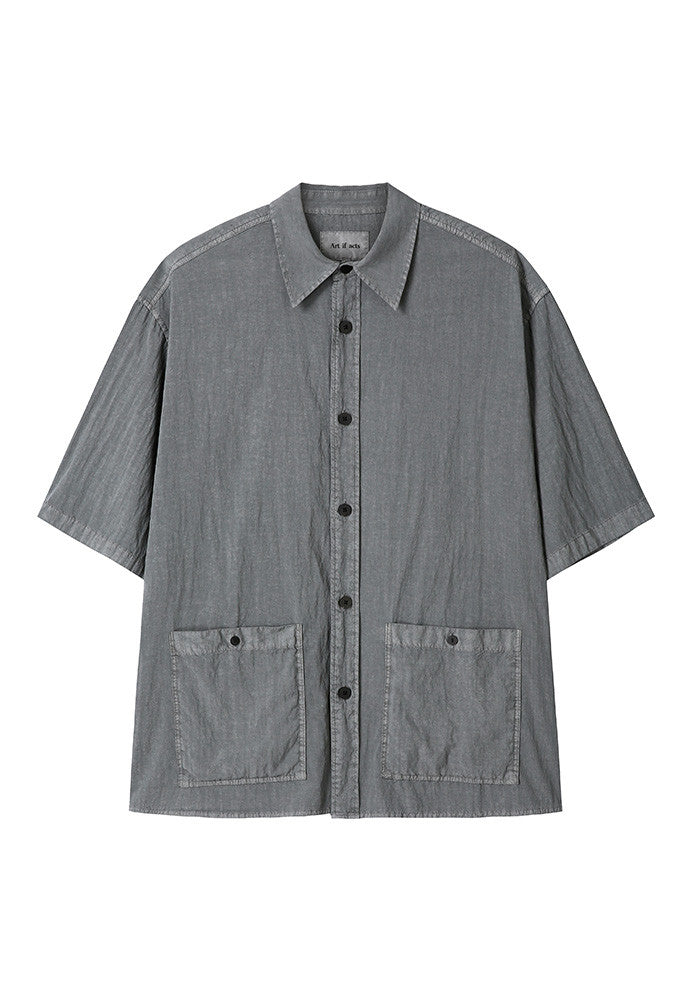 Art if acts - Garment Dyed Two Pocket Half Shirt (Vintage Charcoal) product image 5 | TRAB K-Fashion Australia