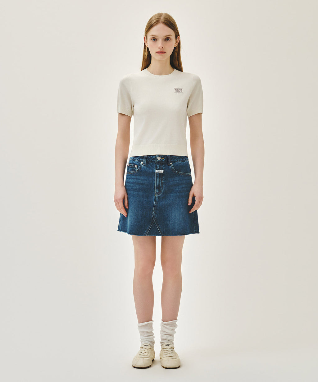 Marithe & Francois Girbaud - Small Classic Logo Half Knit Pullover (Ivory) product image 4 | TRAB K-Fashion Australia