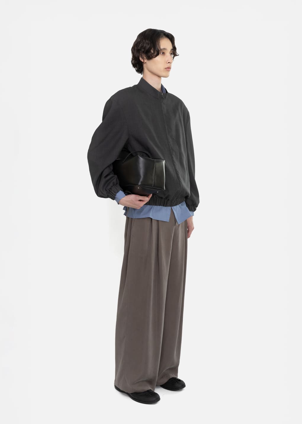 Amomento - [Pre-Order] Wool Oversize Blouson (Charcoal) product image 3 | TRAB K-Fashion Australia