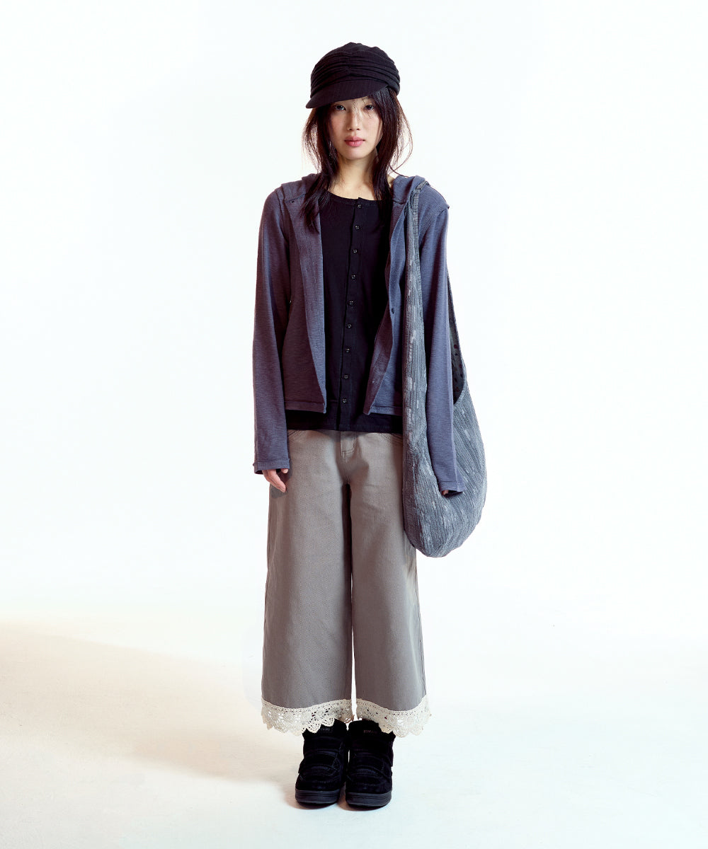 Coyseio - Twofold Button-Up Hoodie (Charcoal) product image 8 | TRAB K-Fashion Australia