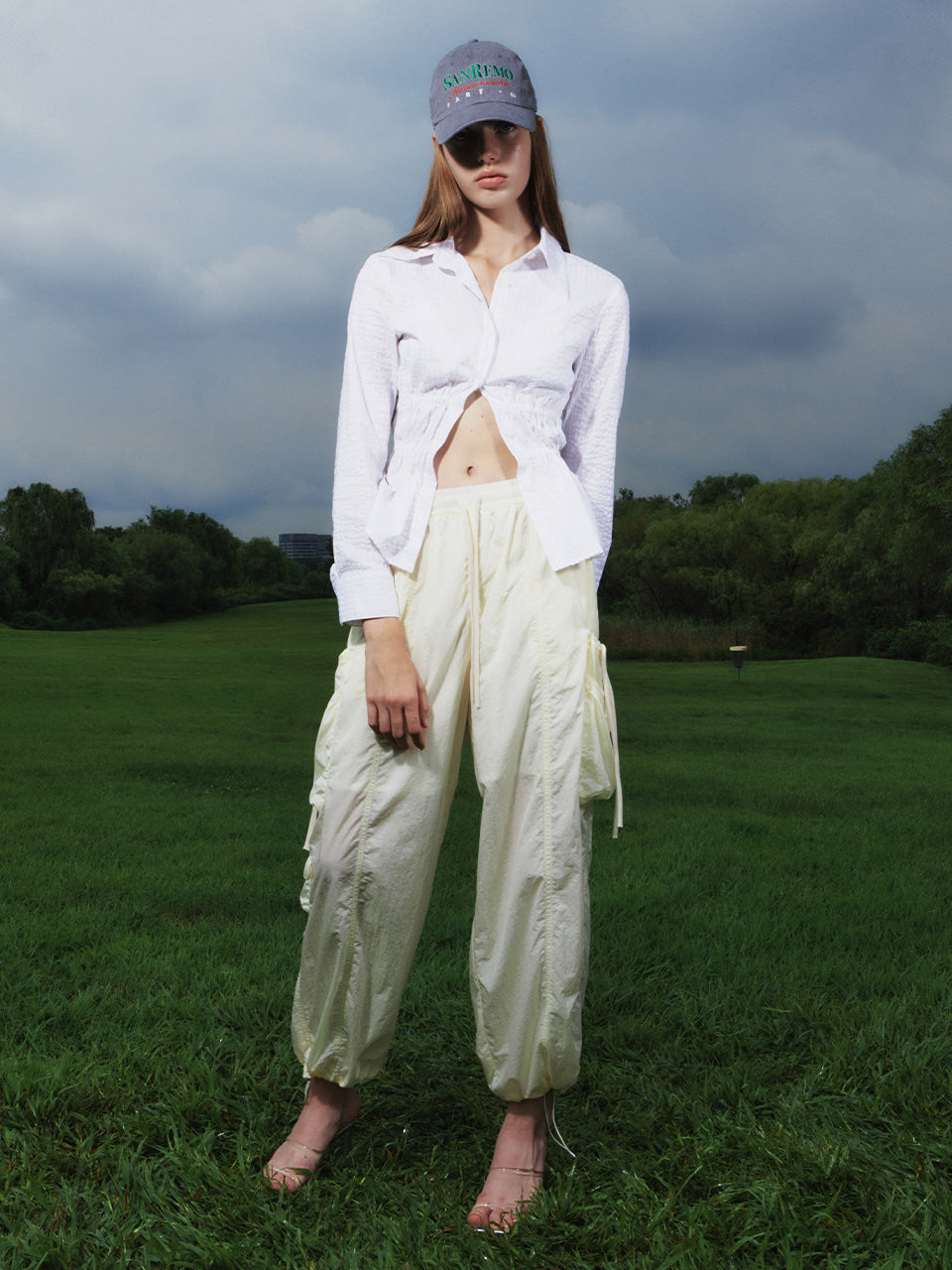 Kijun - Shirring Pocket Pants (Pale Yellow) product image 5 | TRAB K-Fashion Australia